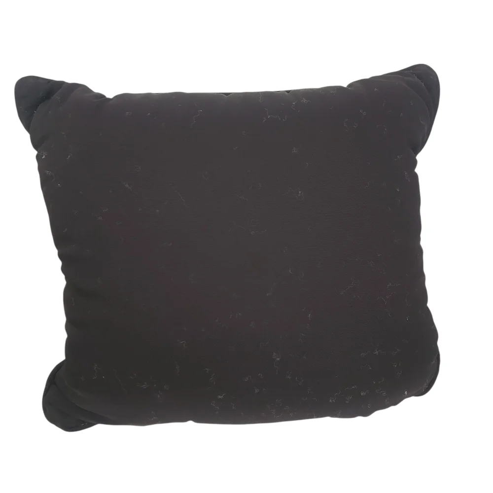 Classic Holiday Pillow. Black With Gold Horn And Red Green Accents. 16